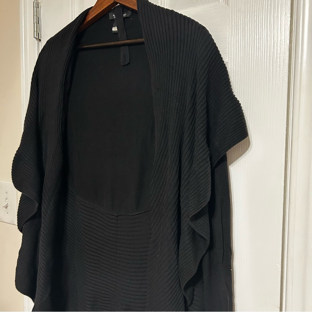 WHBM Black Ruffle Open Front Cardigan Medium - Picture 5 of 12